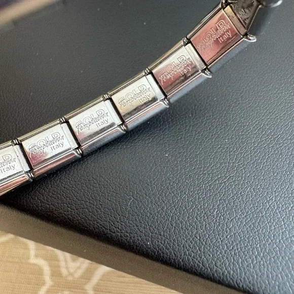 Vintage Italian Link charm bracelet stainless steel cancer crab zodiac sign y2K - Picture 7 of 10